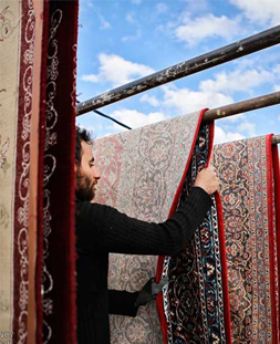 خشک کردن قالی در قالیشویی ظفر